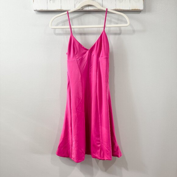 Oh Polly EDONIA Triangle Cup A-Line Mini Dress in Pink Size 4 - Picture 2 of 5